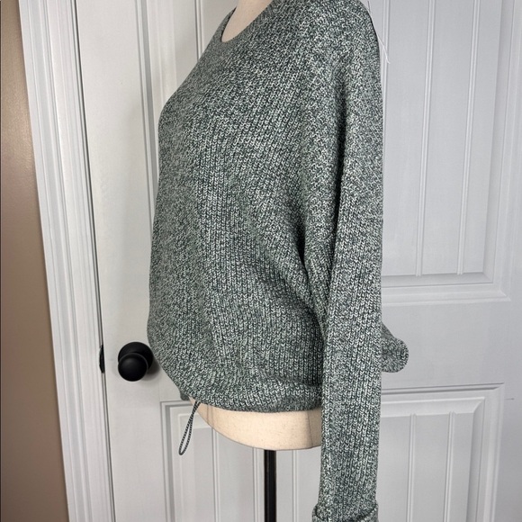 Lou & Grey Marled Drawstring Hem Sweater Womens  L Green NWT - Picture 4 of 12